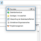 Erstellte Favoritenliste schwebt auf dem Desktop