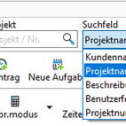 Bildschirmfoto der Suchfelder in der Software