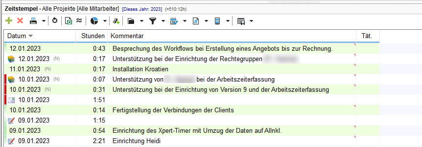 Nur Dauer in der Projektzeiterfassun erfassen