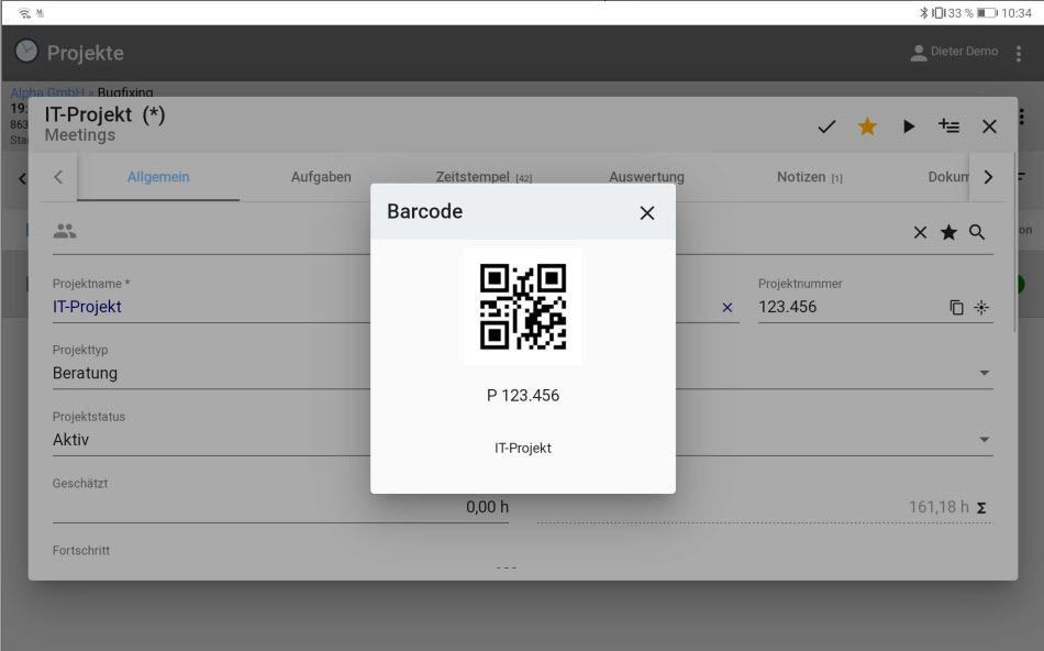 Barcode scannen, Projekt starten